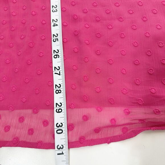 Torrid Womens Pink V-Neck Tassel Swiss Dot Sheer Peasant Blouse Top Size 3X - Picture 10 of 10